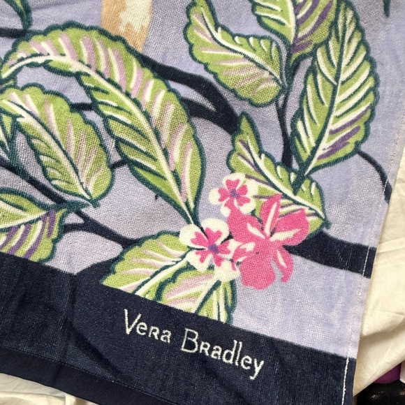 NWT Vera Bradley Hanging Around Purple Beach Towel Sloth Towel - Picture 3 of 6